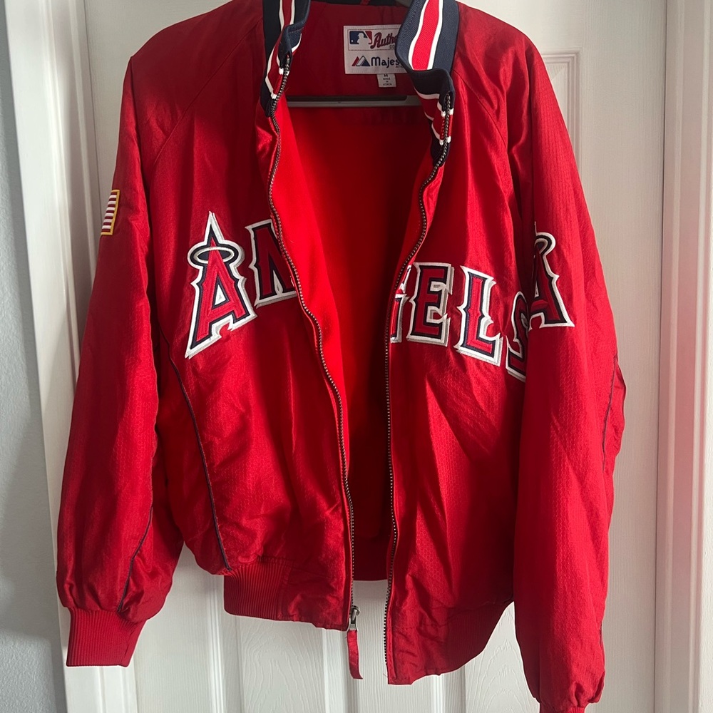 Majestic Red Angels Windbreaker